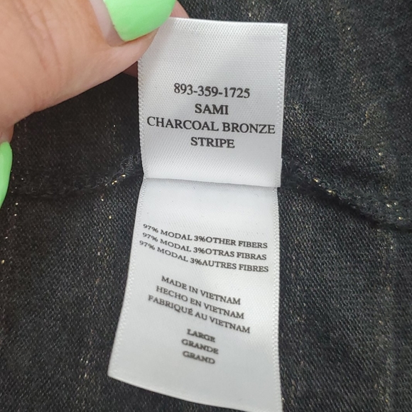 Rails Sami Charcoal Bronze Stripe top size L - Picture 10 of 11